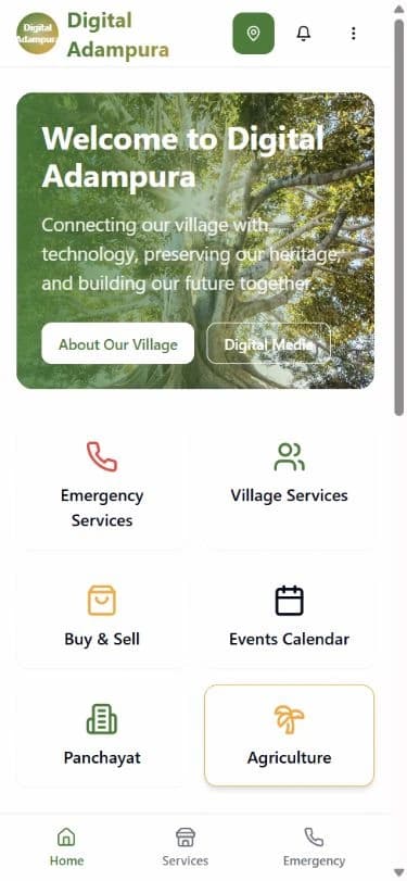 Digital Adampura mobile home page